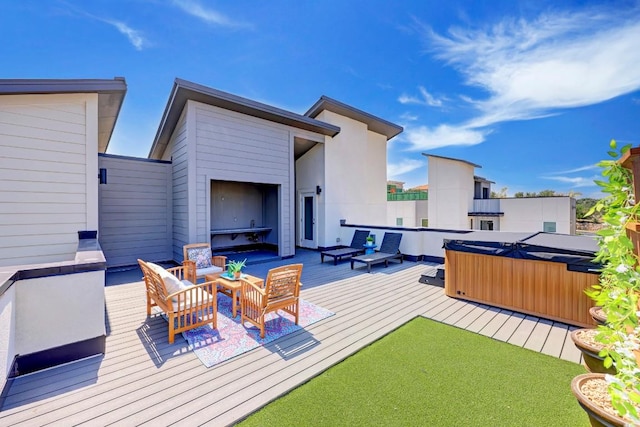 4300 Mansfield Dam Ct Unit 1231, Austin, TX 78734 - deck with a hot tub and an outdoor hangout area