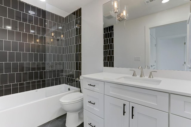 4300 Mansfield Dam Ct Unit 1231, Austin, TX 78734 - full bathroom featuring toilet, bathing tub / shower combination, vanity, and tile patterned floors