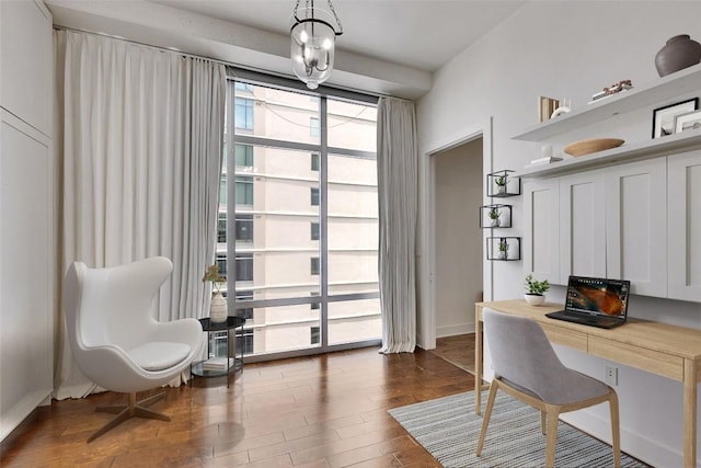 800 W 5th St Unit 1008, Austin, TX 78703 - home office with dark wood-style floors
