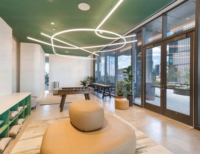 44 E Ave Unit 4305, Austin, TX 78701 - building lobby featuring floor to ceiling windows