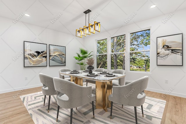 208 Ulupau Cir, Bastrop, TX 78602 - dining room with baseboards, wood finished floors, and recessed lighting