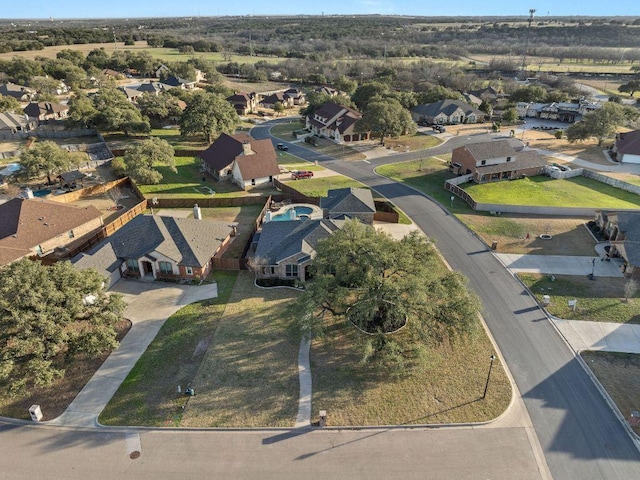 bird's eye view with a residential view