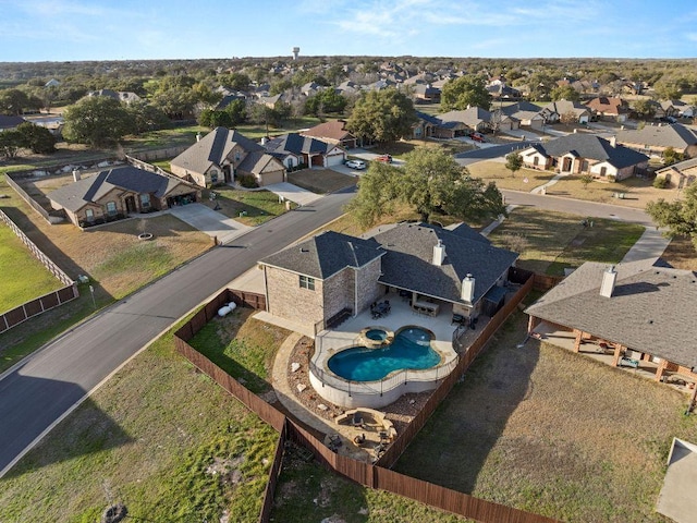 drone / aerial view with a residential view