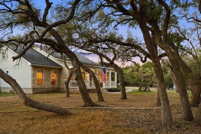 exterior space with a porch