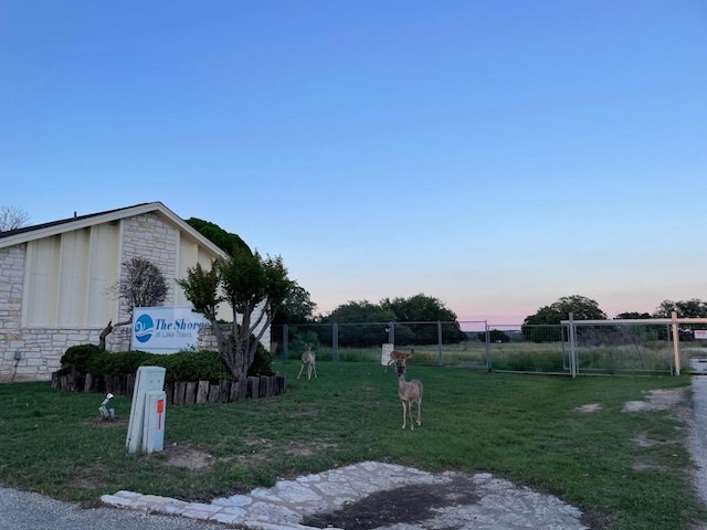 view of yard with fence