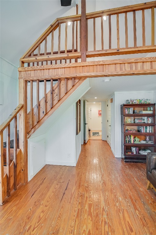 6307 Camino Real Unit 1, Austin, TX 78757 - interior space with wood finished floors and stairway
