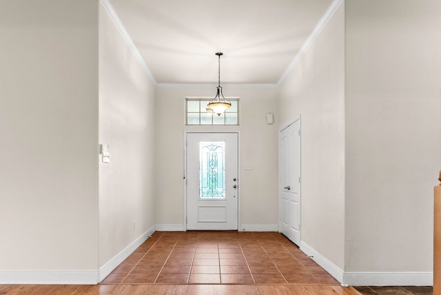 2800 Lomas Rodando Calzada Rd, Kempner, TX 76539 - foyer entrance featuring baseboards, crown molding, and light tile patterned floors