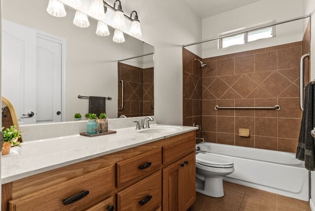 2800 Lomas Rodando Calzada Rd, Kempner, TX 76539 - full bathroom with vanity, shower / bath combination, toilet, and tile patterned flooring