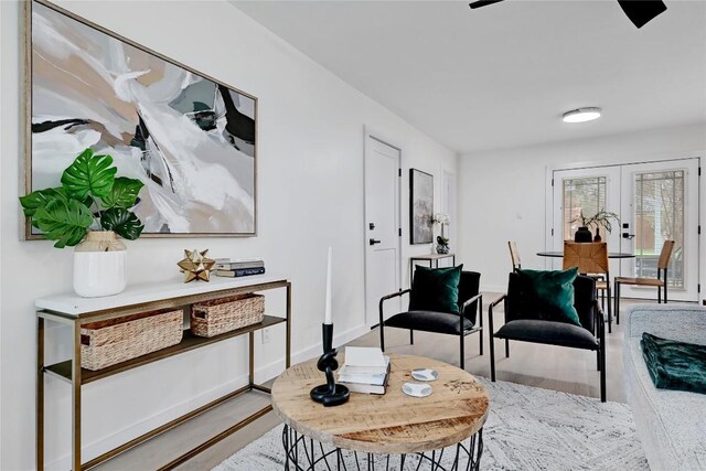 5000 Pack Saddle Pass, Austin, TX 78745 - living room featuring wood finished floors, french doors, and baseboards