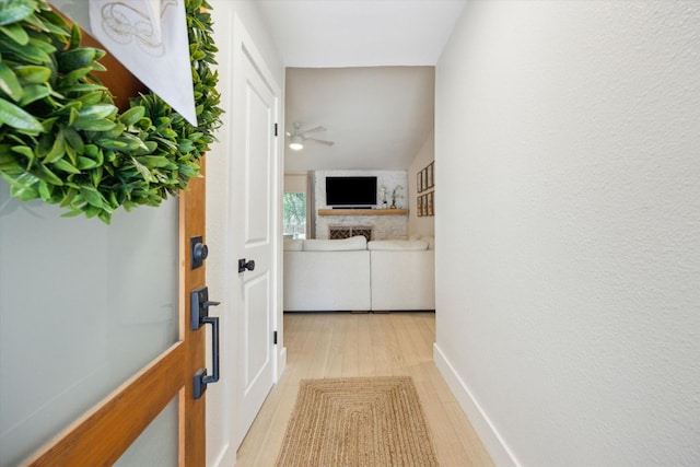 2602 Baxter Dr, Austin, TX 78745 - hall featuring light wood finished floors