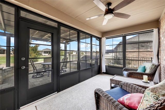 313 Brenham Pass, Georgetown, TX 78633 - sunroom / solarium with ceiling fan