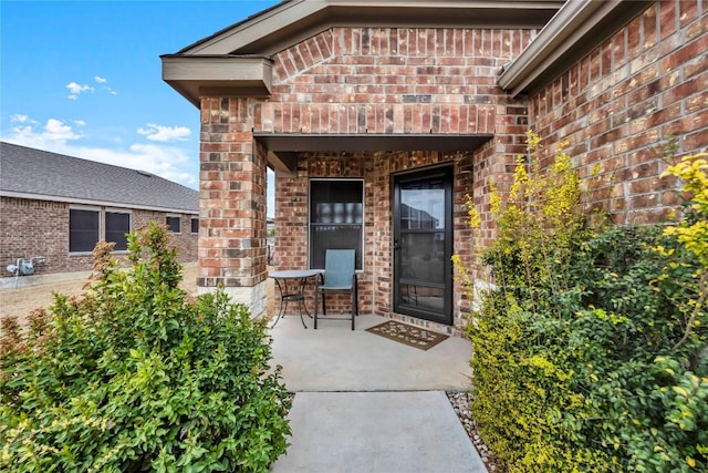 313 Brenham Pass, Georgetown, TX 78633 - view of exterior entry featuring a patio area and brick siding
