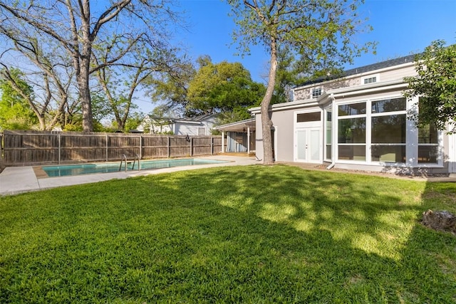 1308 N 13th St, Temple, TX 76501 - view of yard featuring a fenced in pool, french doors, and a fenced backyard