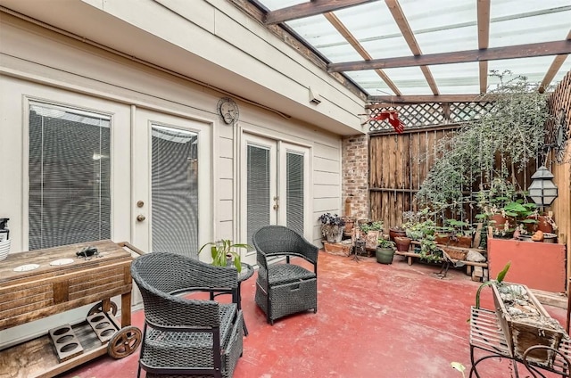 6609 Valleyside Rd, Austin, TX 78731 - view of patio with french doors and a pergola