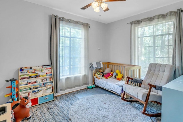 bedroom with a ceiling fan