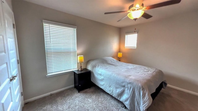 10310 Mager Ln, Hutto, TX 78634 - bedroom featuring baseboards, carpet flooring, and ceiling fan