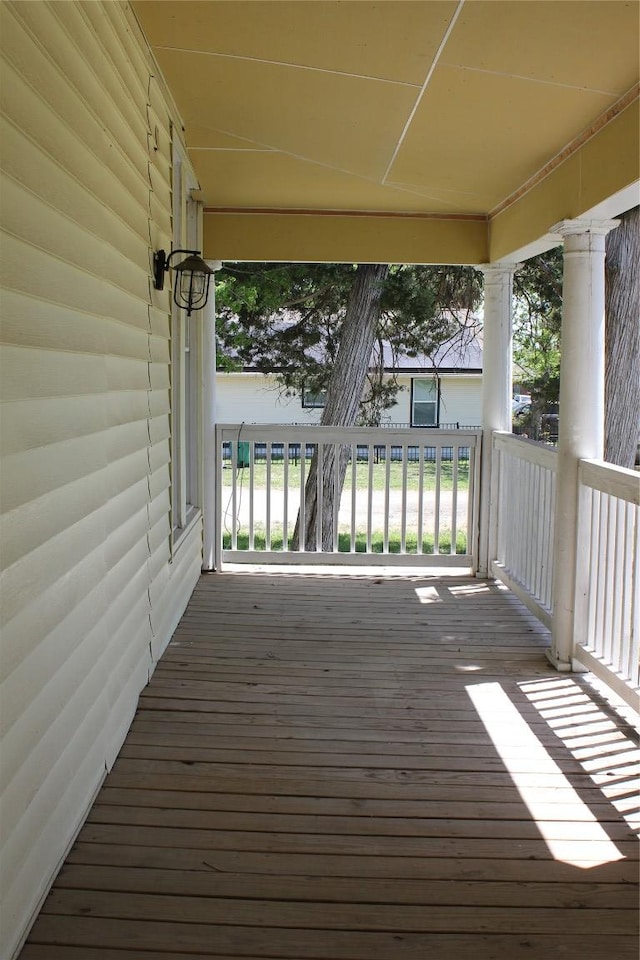 deck featuring a porch
