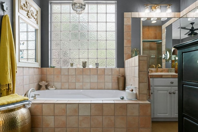 10921 Long Branch Dr, Austin, TX 78736 - bathroom featuring a bath, vanity, and plenty of natural light
