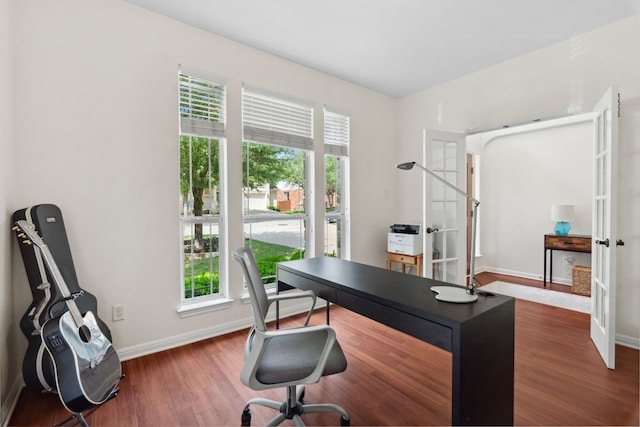 3614 Turkey Path Bnd, Cedar Park, TX 78613 - office area with french doors and wood finished floors