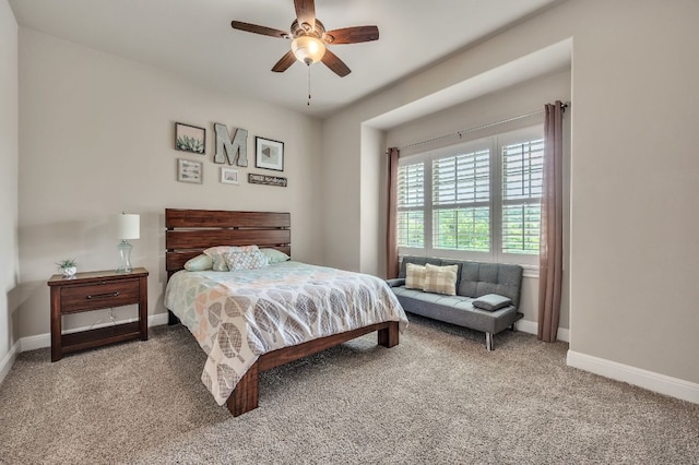1113 Lions Lair, Leander, TX 78641 - carpeted bedroom featuring baseboards and a ceiling fan