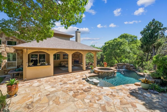 1113 Lions Lair, Leander, TX 78641 - view of swimming pool featuring a patio and a pool with connected hot tub