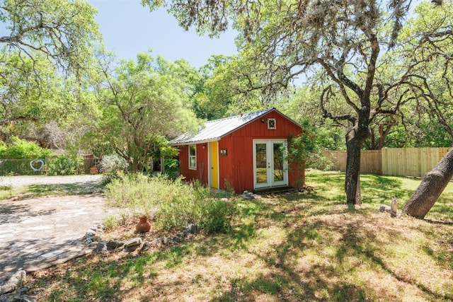 409 Hub Dr, Wimberley, TX 78676 - view of outdoor structure with french doors