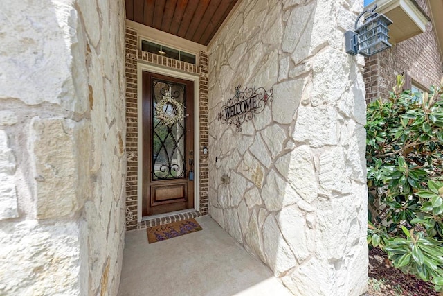 4228 Hannover Way, Round Rock, TX 78681 - doorway to property with stone siding