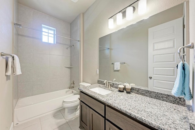 4228 Hannover Way, Round Rock, TX 78681 - full bath with bathtub / shower combination, vanity, tile patterned flooring, and toilet