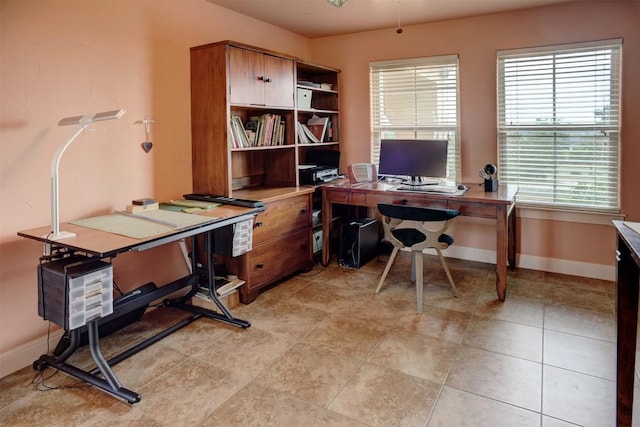 office featuring baseboards