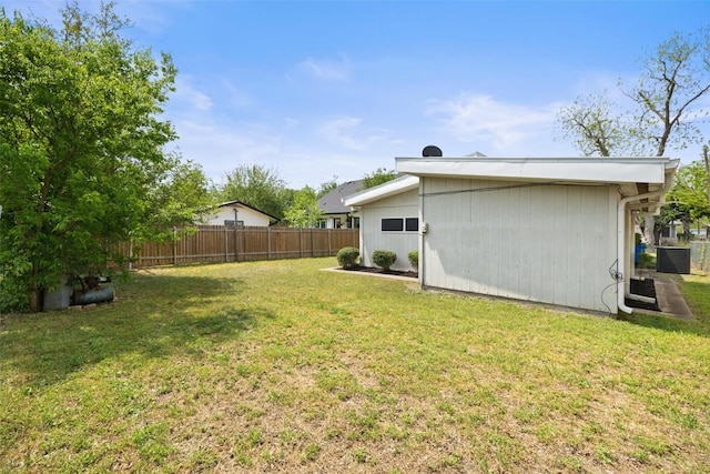 view of yard with fence