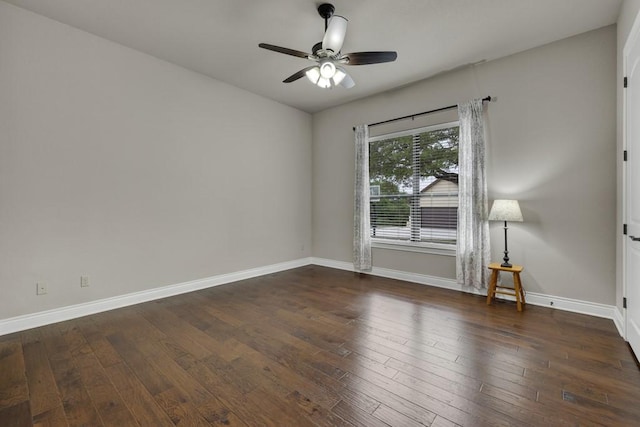 116 San Salvadore Dr, Canyon Lake, TX 78133 - spare room with a ceiling fan, baseboards, and hardwood / wood-style flooring