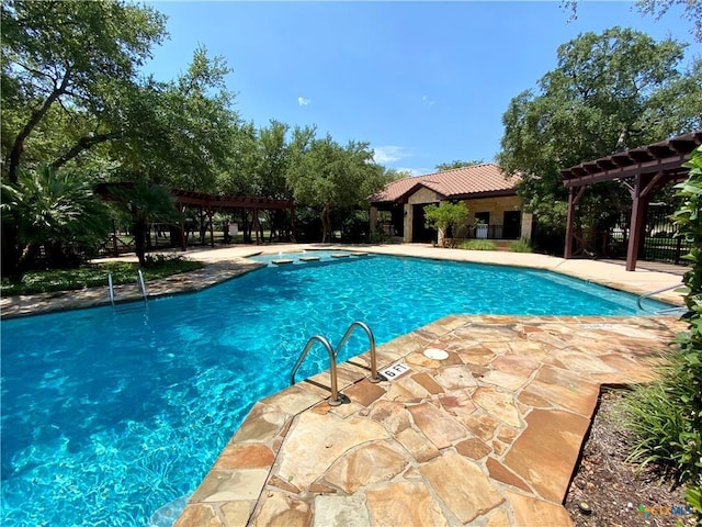 116 San Salvadore Dr, Canyon Lake, TX 78133 - community pool featuring a pergola and a patio