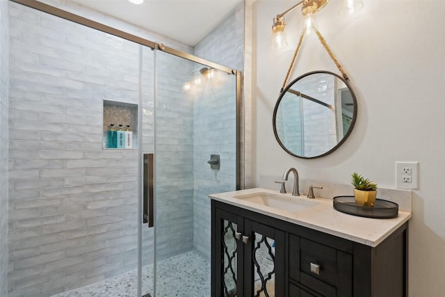 326 W Mulberry St, Fredericksburg, TX 78624 - bathroom featuring vanity and a stall shower