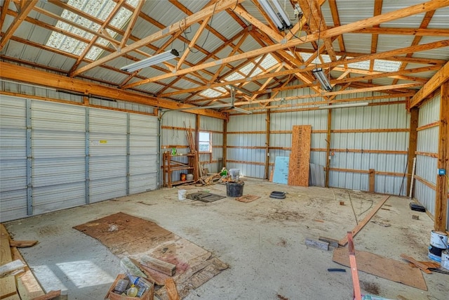 garage featuring metal wall