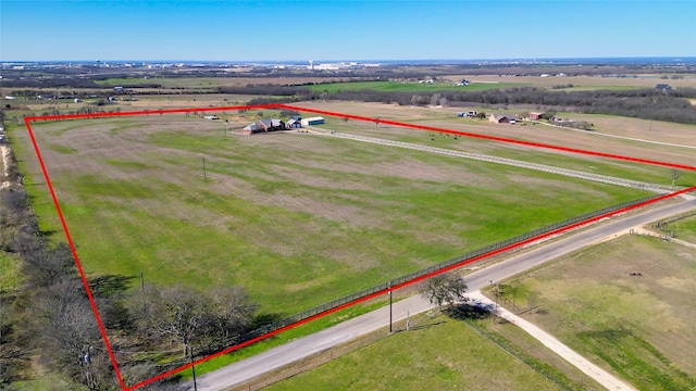 aerial view with a rural view