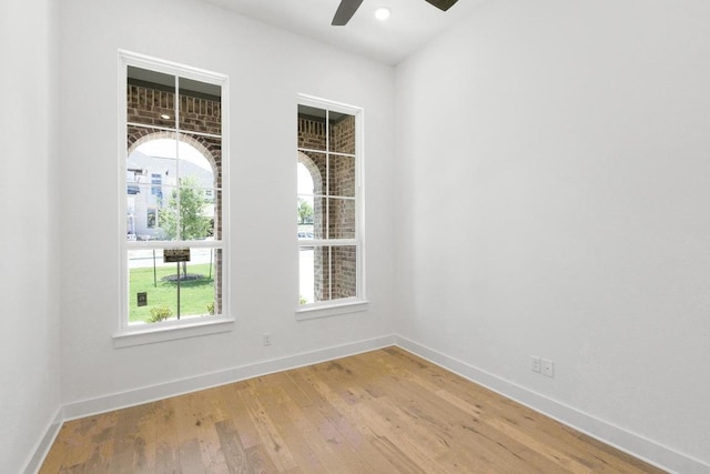 394 Leaning Rock Rdg, Austin, TX 78737 - spare room with a ceiling fan, light wood-type flooring, and baseboards