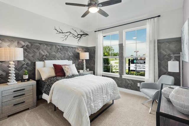 2104 Tobiano Trce, Georgetown, TX 78633 - bedroom featuring light carpet and a ceiling fan