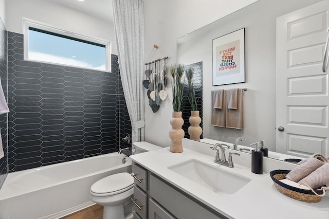 2104 Tobiano Trce, Georgetown, TX 78633 - full bathroom featuring vanity and shower / bathtub combination with curtain