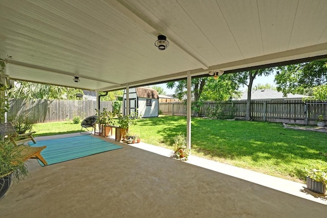 1213 S Trace Dr, Austin, TX 78745 - fenced backyard with a shed and a patio