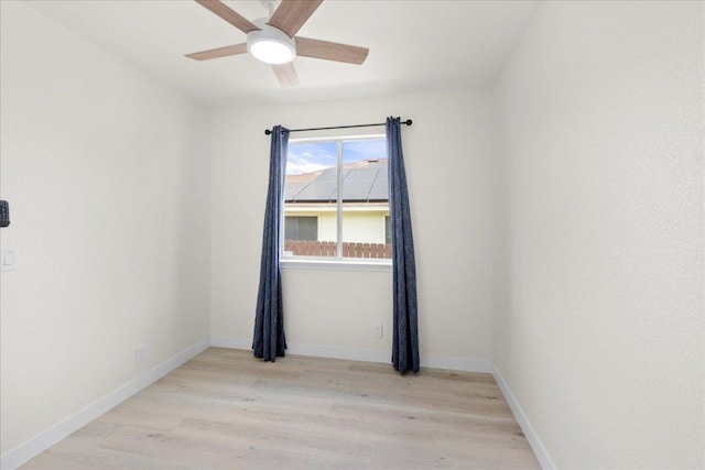 6007 Wideleaf Dr, Austin, TX 78724 - empty room with baseboards, a ceiling fan, and light wood-style flooring