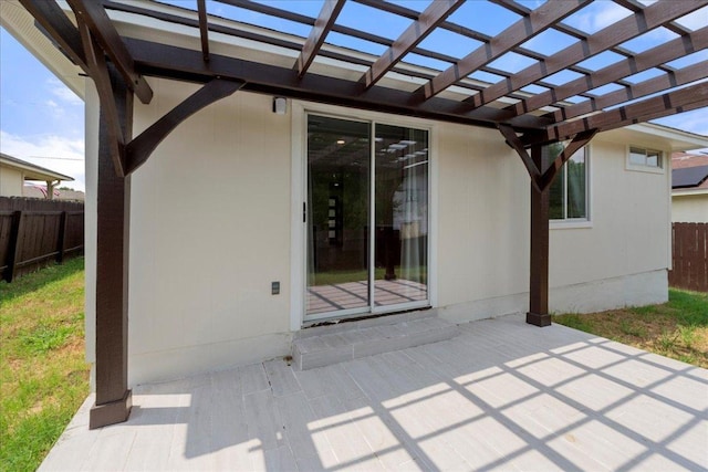 6007 Wideleaf Dr, Austin, TX 78724 - back of property featuring fence, a pergola, and a patio