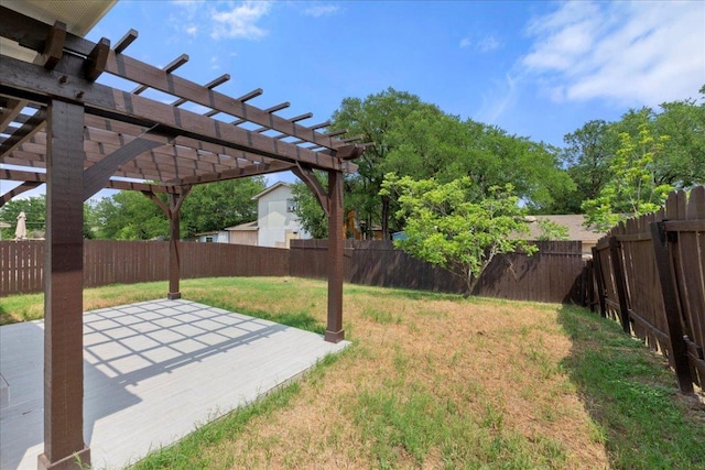 6007 Wideleaf Dr, Austin, TX 78724 - view of yard with a fenced backyard, a pergola, and a patio area