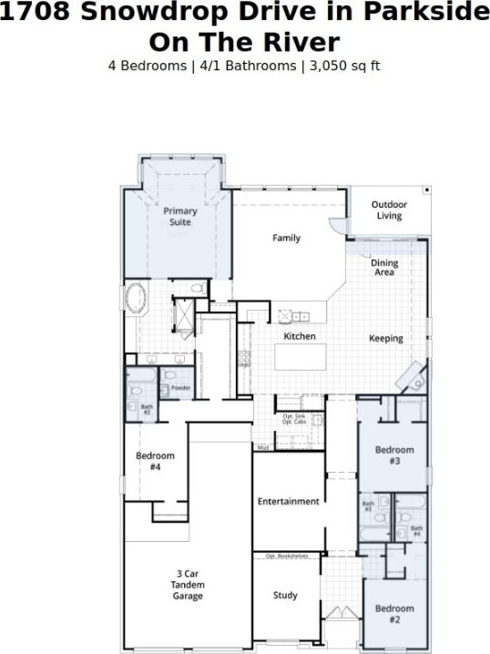 1708 Snowdrop Dr, Georgetown, TX 78628 - floor plan