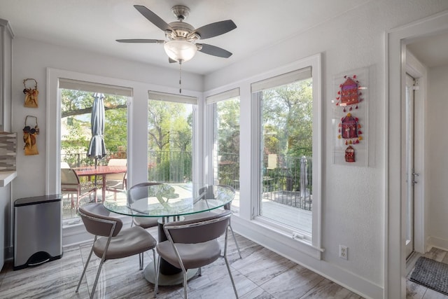 sunroom with baseboards