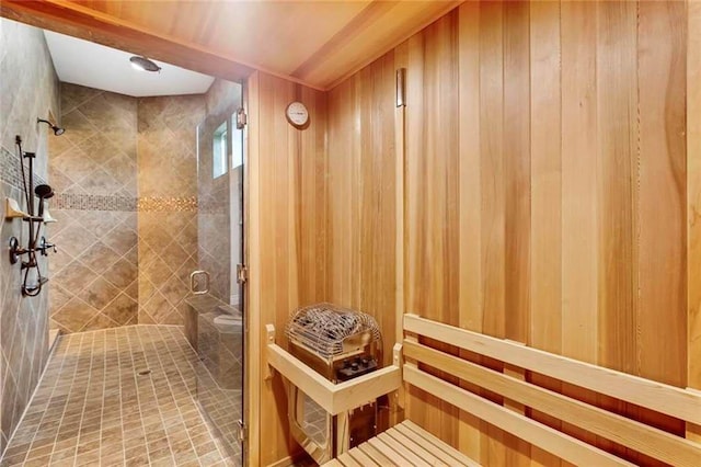 view of sauna