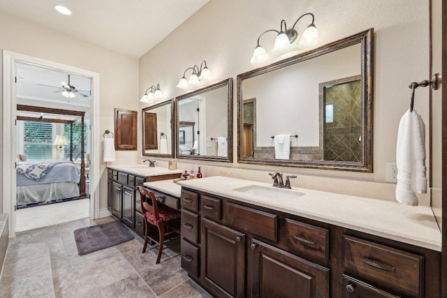 190 Estrella Xing, Georgetown, TX 78628 - ensuite bathroom with vanity and ceiling fan