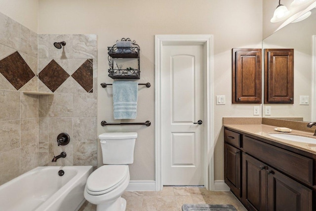190 Estrella Xing, Georgetown, TX 78628 - full bath with vanity, toilet, baseboards, and shower / bath combination