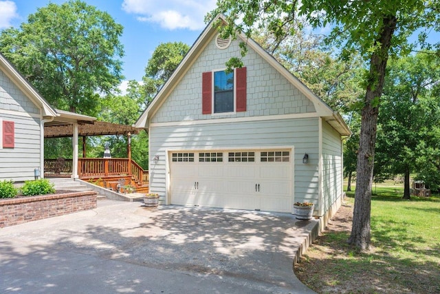 view of garage