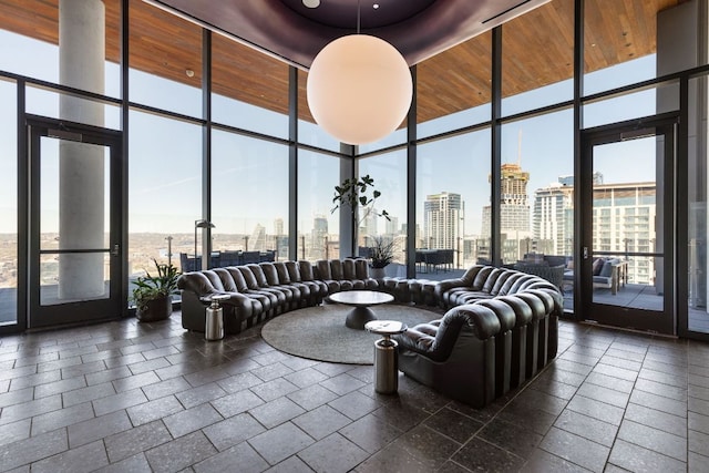 44 E Ave Unit 2301, Austin, TX 78701 - building lobby featuring a city view