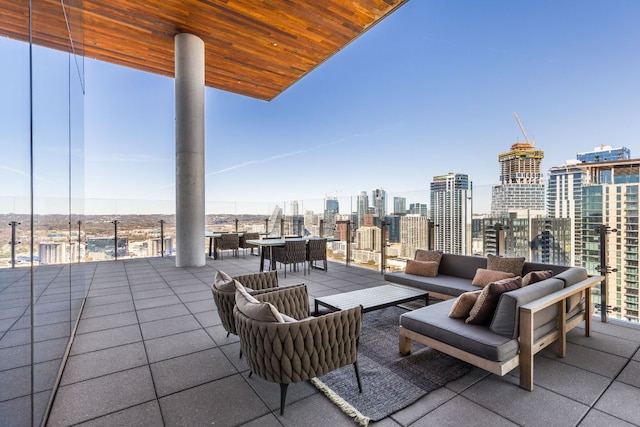 44 E Ave Unit 2301, Austin, TX 78701 - view of patio featuring a city view and outdoor lounge area